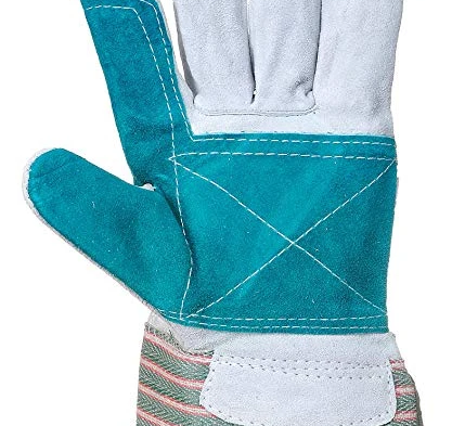LEATHER WORK/RIGGER DOUBLE PALM GLOVES – GREEN